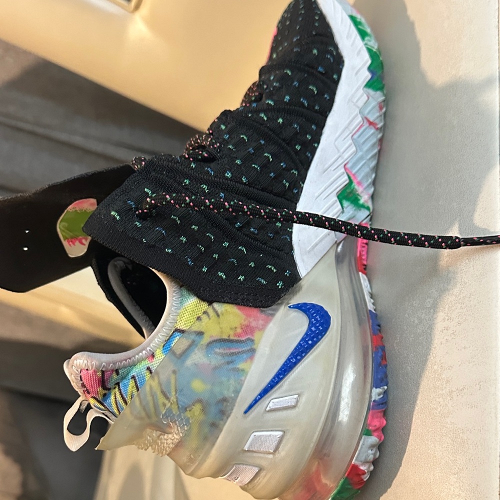 Nike LeBron 18 "James Gang" Multicolor Performance Sneaker with Blue Swoosh